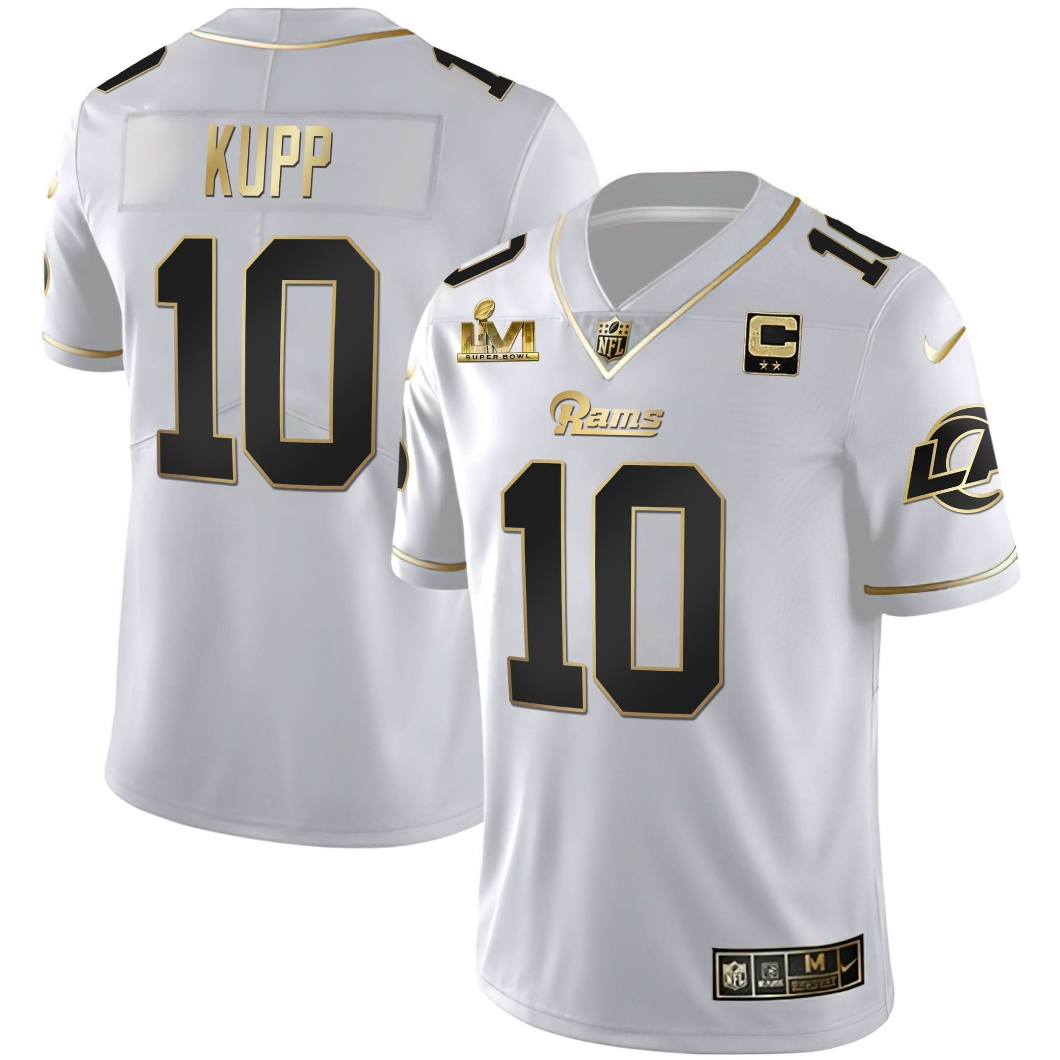 LAR Super Bowl LVI White Gold & Black Gold Jersey