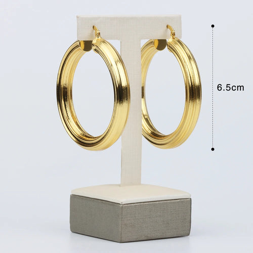2025 Chic 6.5 cm Oversized Hoop Earrings for Women, Lightweight Statement Jewelry for Daily & Party