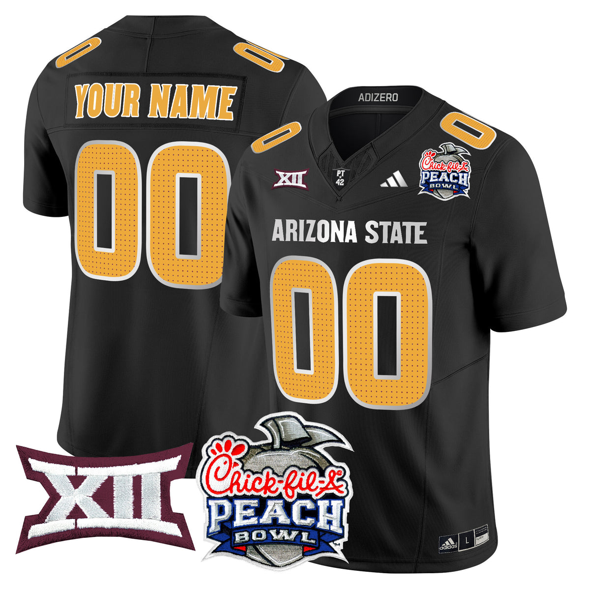 Arizona State Sun Devils 2025 Peach Bowl Vapor Limited Custom Jersey V2 - All Stitched